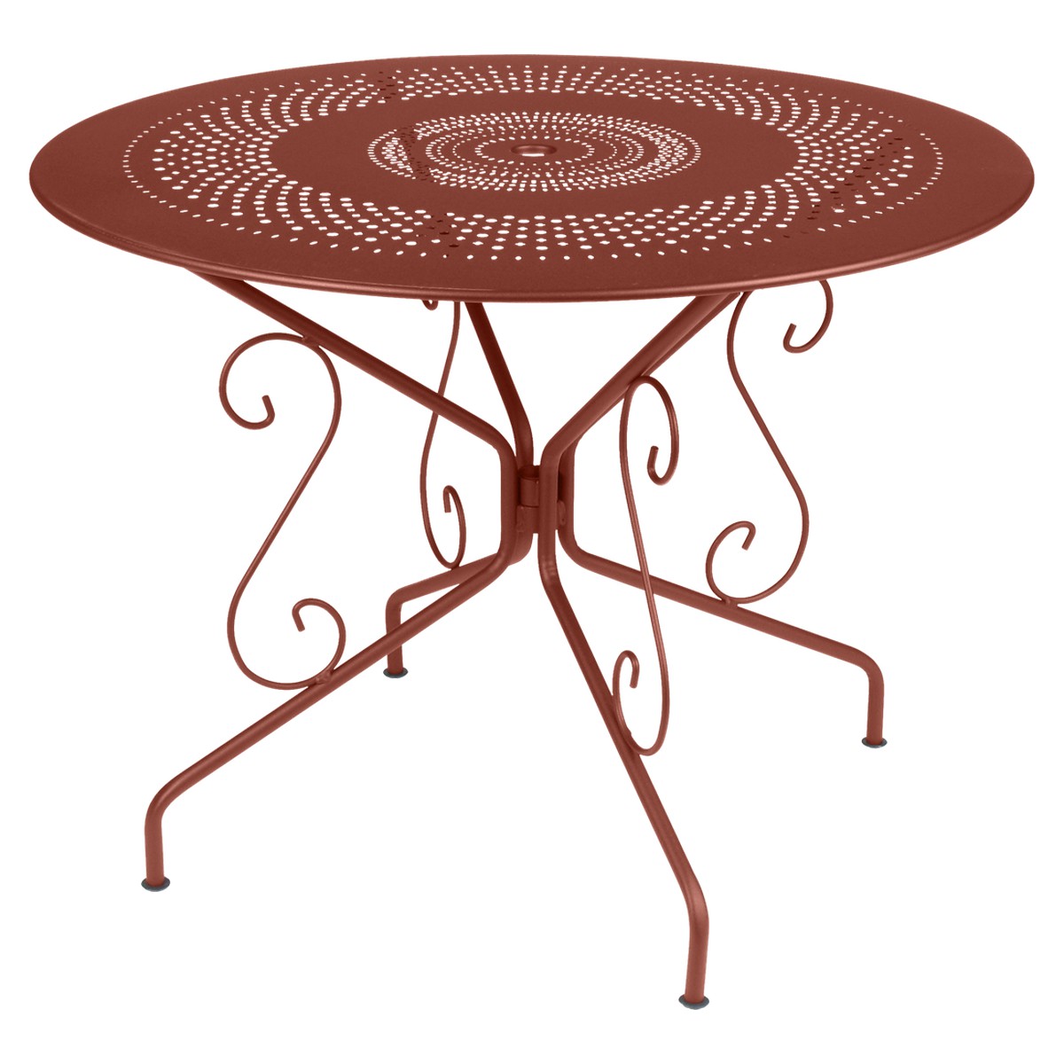 Fermob Montmartre Table Montmartre ronde Rouge ocre L 96 x l 96 x H74cm Diam : 96