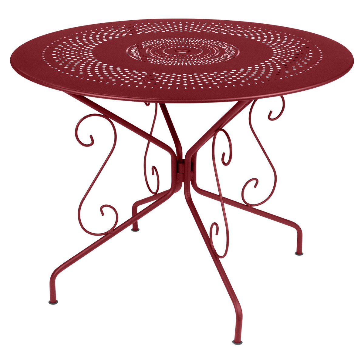 Fermob Montmartre Table Montmartre ronde Rouge groseille L 96 x l 96 x H74cm Diam : 96