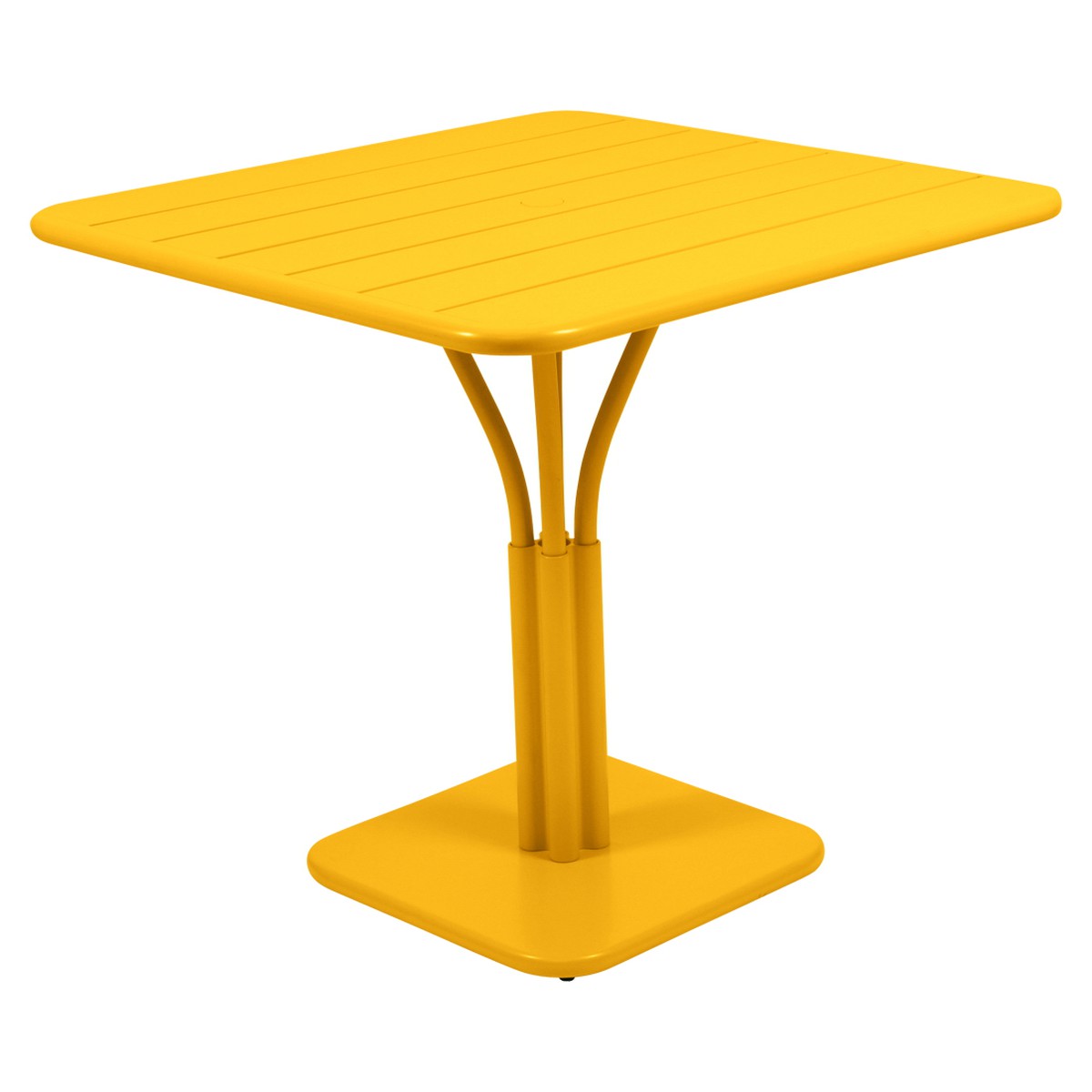 Fermob Luxembourg Table Luxembourg carrée pied central Jaune miel L 80 x l 80 x H74cm