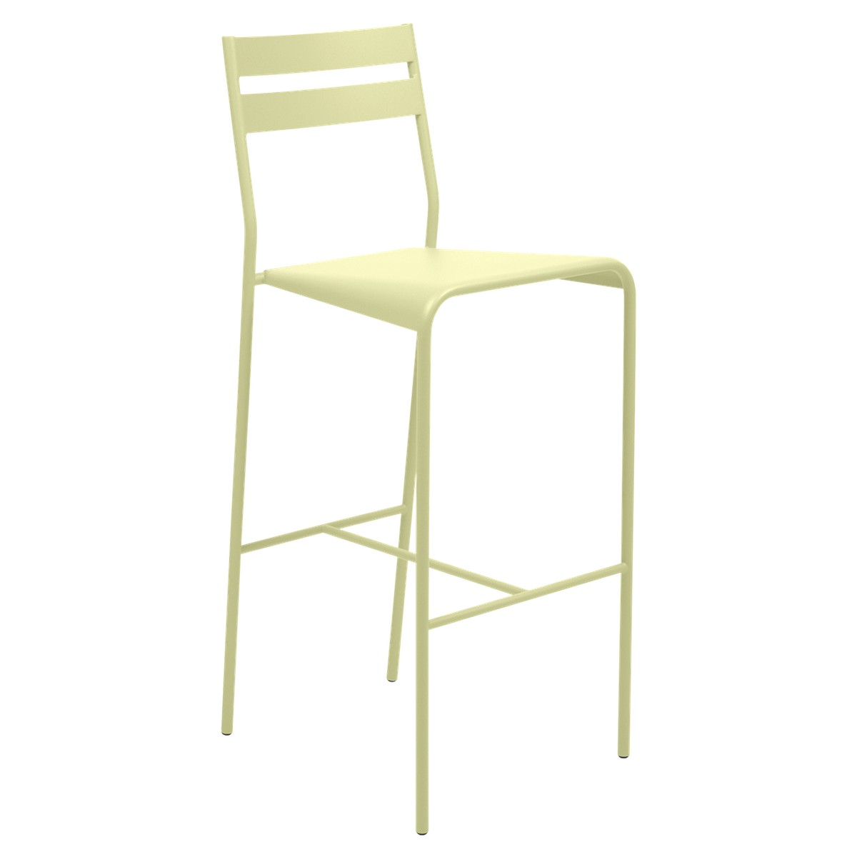 Fermob Facto Chaise de bar Facto Jaune beurre frais L 50 x l 36 x H106cm