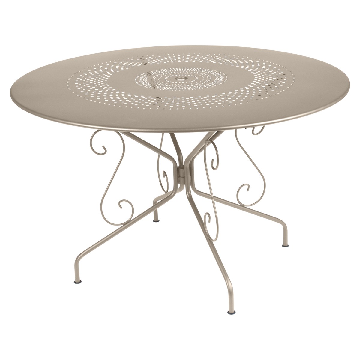 Fermob Montmartre Table Montmartre ronde Beige L 117 x l 117 x H74cm Diam : 117