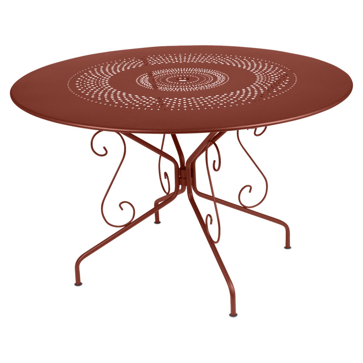 Fermob Montmartre Table Montmartre ronde Rouge ocre L 117 x l 117 x H74cm Diam : 117