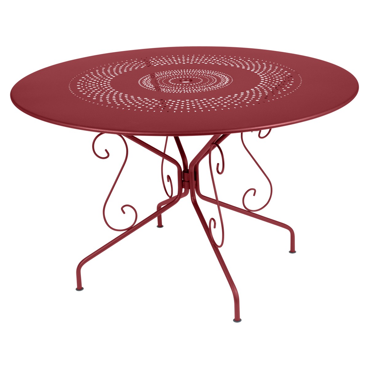 Fermob Montmartre Table Montmartre ronde Rouge groseille L 117 x l 117 x H74cm Diam : 117