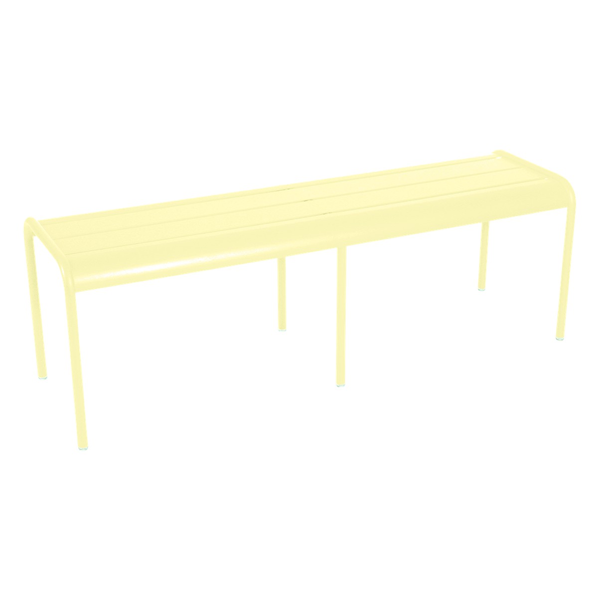 Fermob Luxembourg Banc Luxembourg 3/4 Pl sans dossier Jaune beurre frais L 145 x l 42.5 x H48.8cm