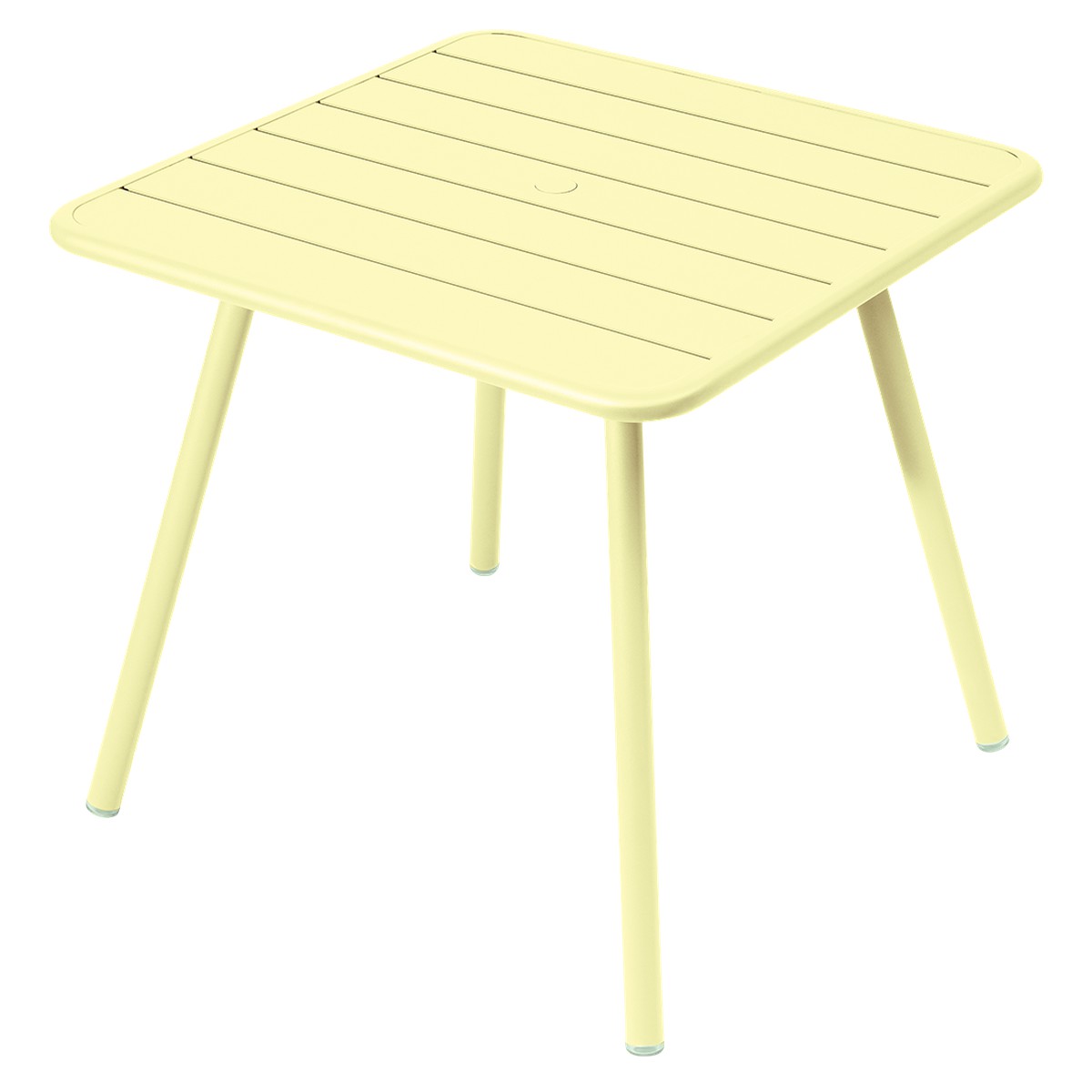 Fermob Luxembourg Table Luxembourg carrée 4 pieds Jaune beurre frais L 80 x l 80 x H74cm