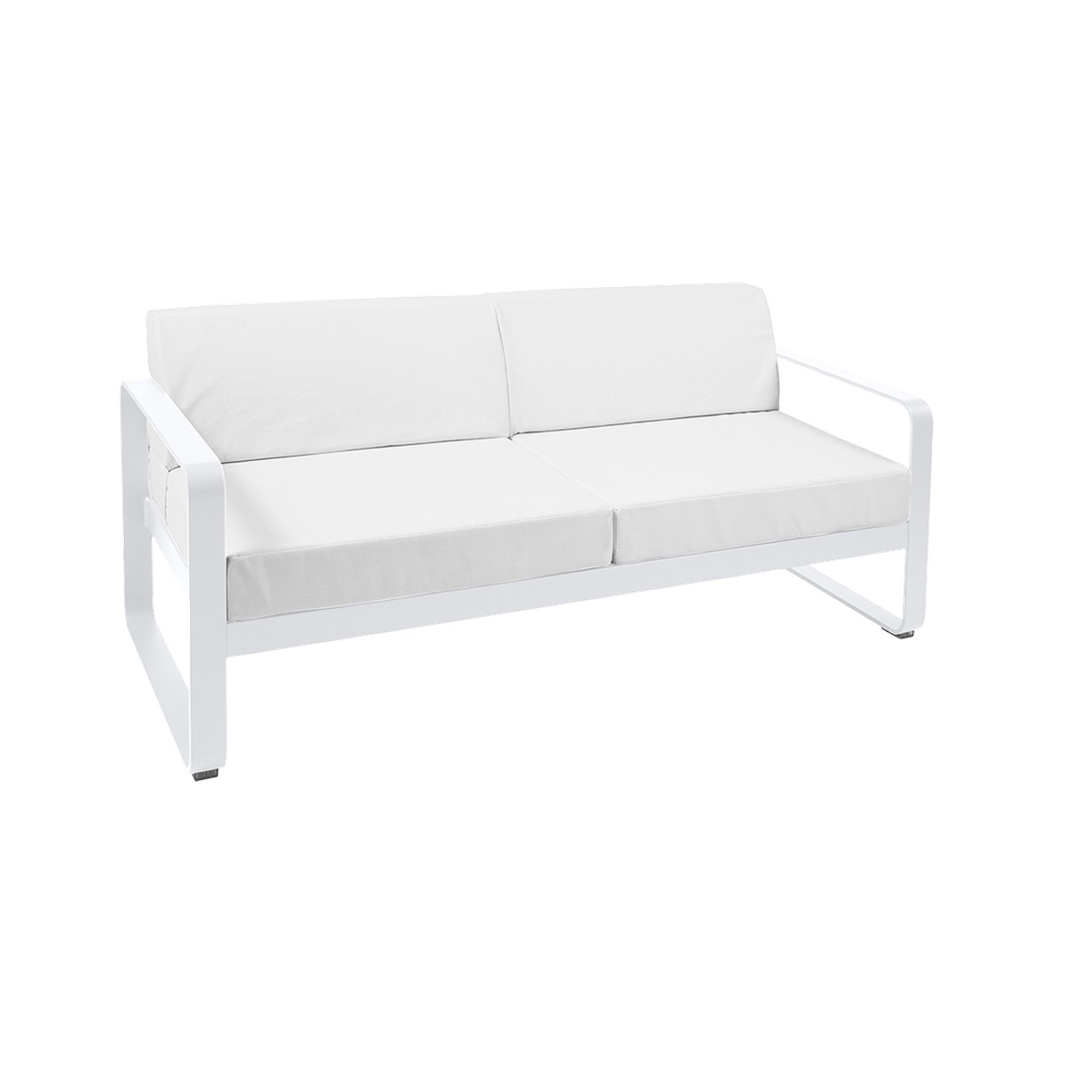 Fermob Bellevie Canapé Bellevie 2 places avec Coussin Blanc grisé inclus Blanc L 160xl 75xH56cm