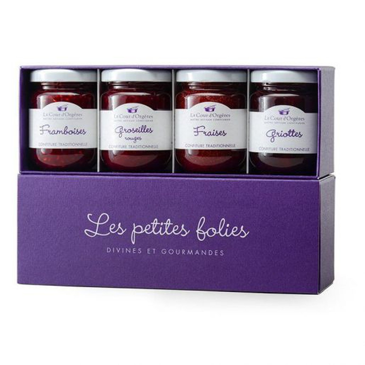 La Cour D'Orgères LES COFFRETS Coffret Fruits rouges 4x110gr (fraise. framboise. Cassis noir et myrtille)  4x110gr