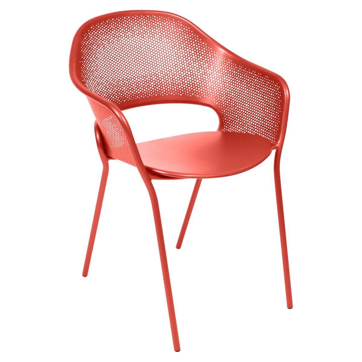 Fermob Kate Fauteuil de repas Kate Rouge saumon L 57 x l 57 x H79.5cm