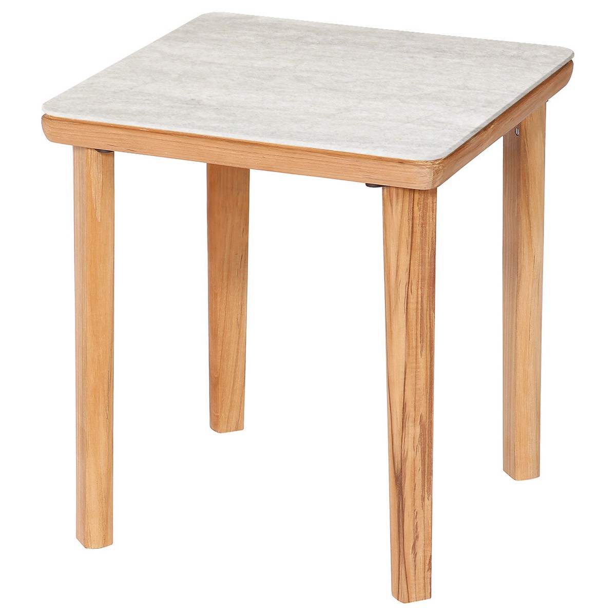 Barlow Tyrie Monterey Table d'appoint Monterey 50 carrée - teck  céramique Blanc coquille d'œuf 