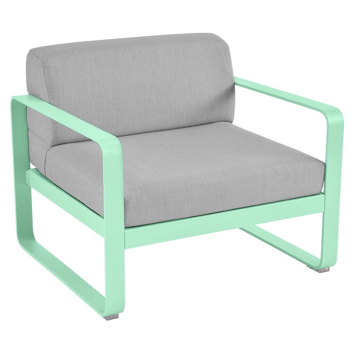 Fermob Bellevie Fauteuil club Bellevie avec Coussin Gris flanelle inclus Vert menthe à l'eau L 85x l 75xH56cm