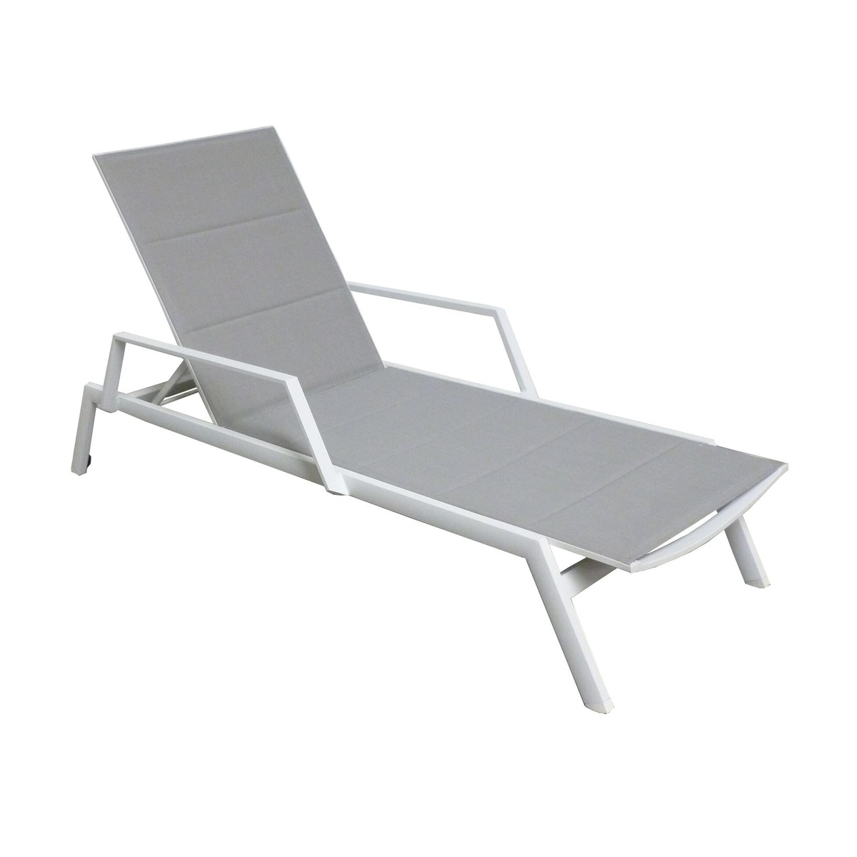 Castle Line Donata Bain de soleil Angelina  arm ice alu padded textilene light grey Blanc 200x68x53cm