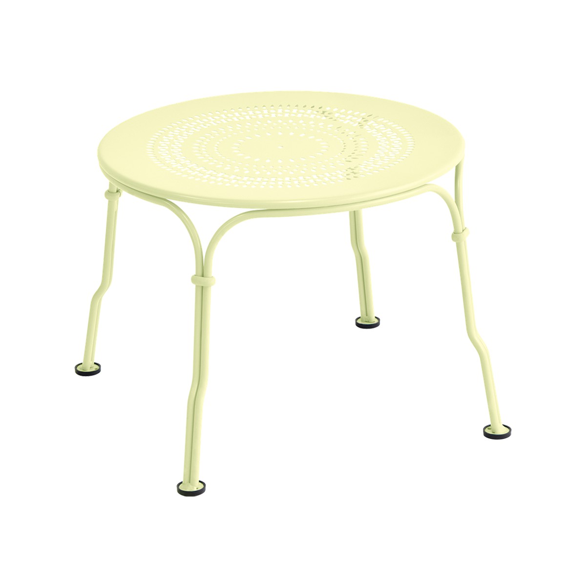 Fermob 1900 Table basse Cabriolet 1900 Jaune beurre frais L 45 x l 45 x H34cm Diam : 45