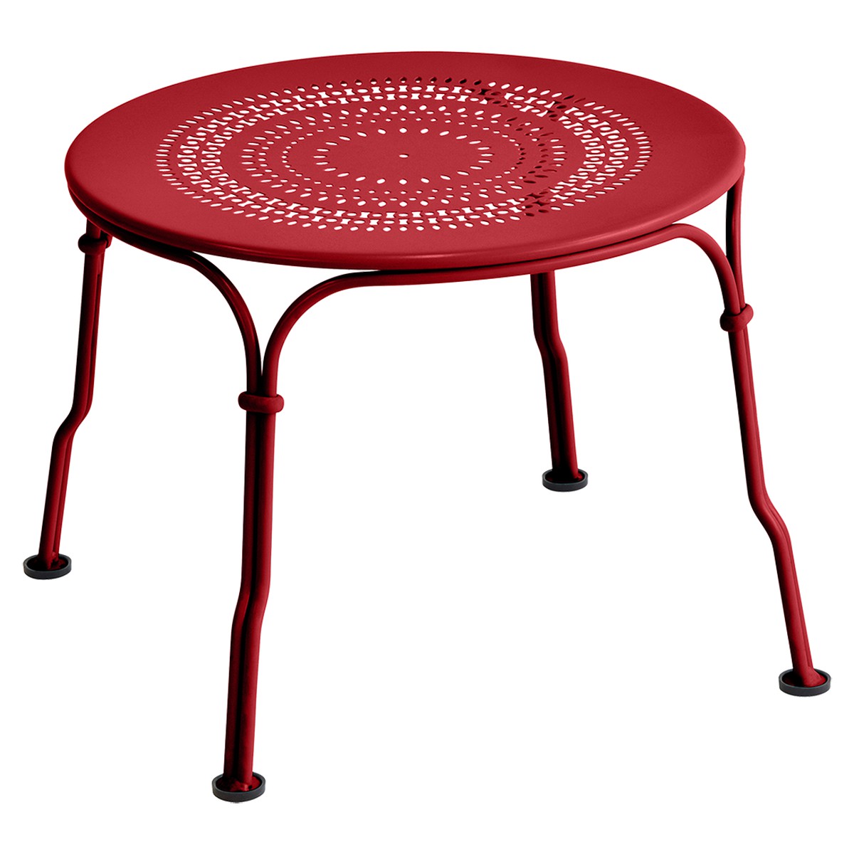 Fermob 1900 Table basse Cabriolet 1900 Rouge cerise L 45 x l 45 x H34cm Diam : 45