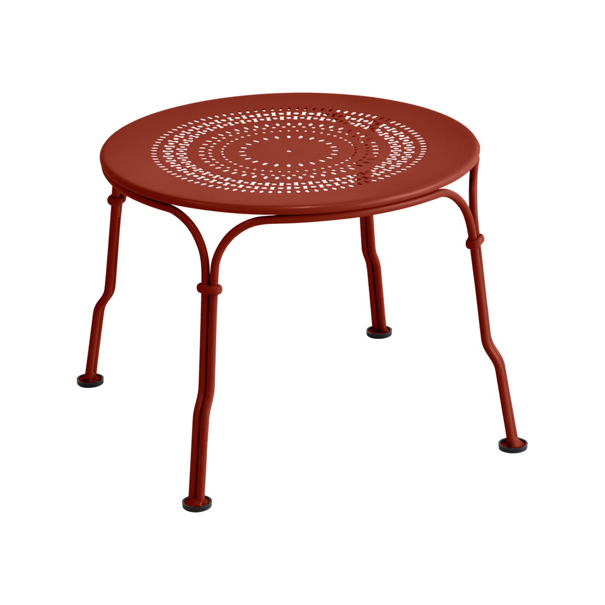 Fermob 1900 Table basse Cabriolet 1900 Rouge ocre L 45 x l 45 x H34cm Diam : 45