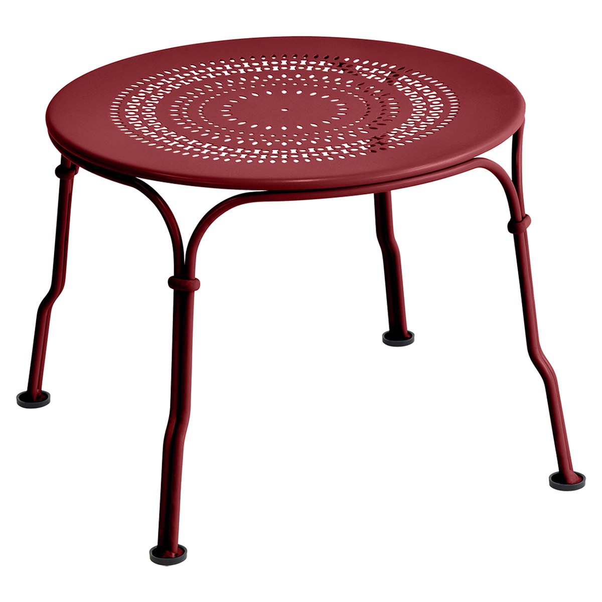 Fermob 1900 Table basse Cabriolet 1900 Rouge groseille L 45 x l 45 x H34cm Diam : 45