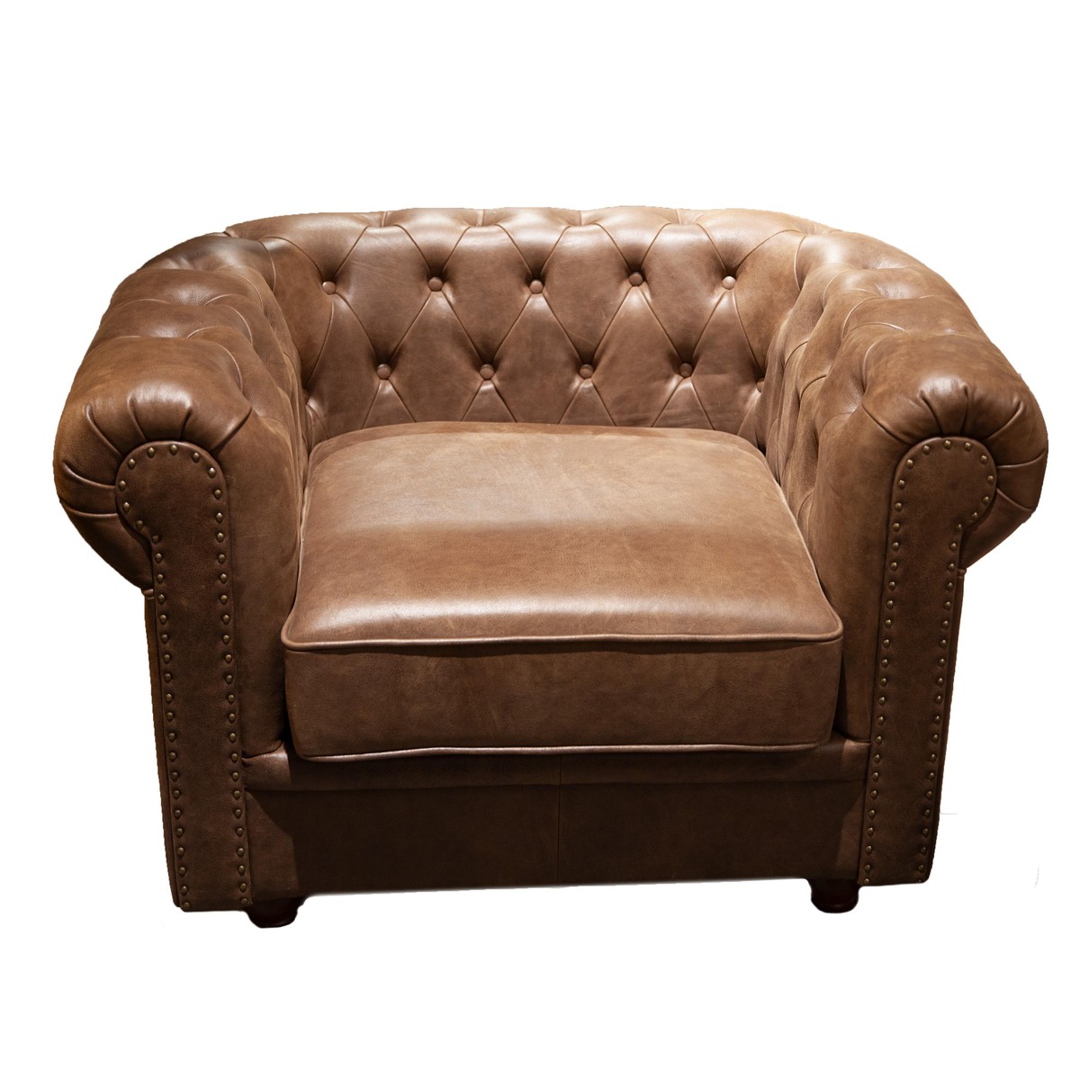 PR Living Chesterfield Fauteuil Chesterfield 1 place Cuir B Multi-couleurs 118x95xH78cm A50cm