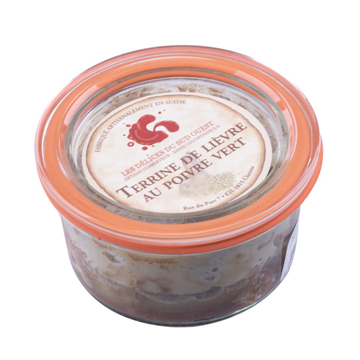 Les Délices du Sud-Ouest  Terrine de Lièvre au Poivre vert 120gr  120gr