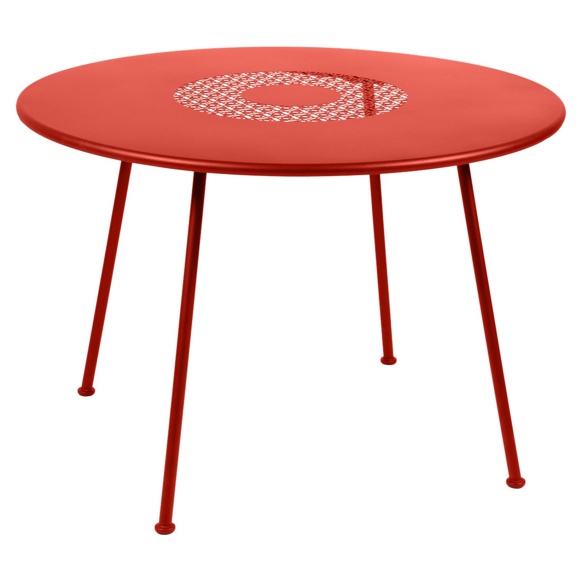 Fermob Lorette Table Lorette ronde Rouge saumon L 110 x l 110 x H74cm Diam : 110