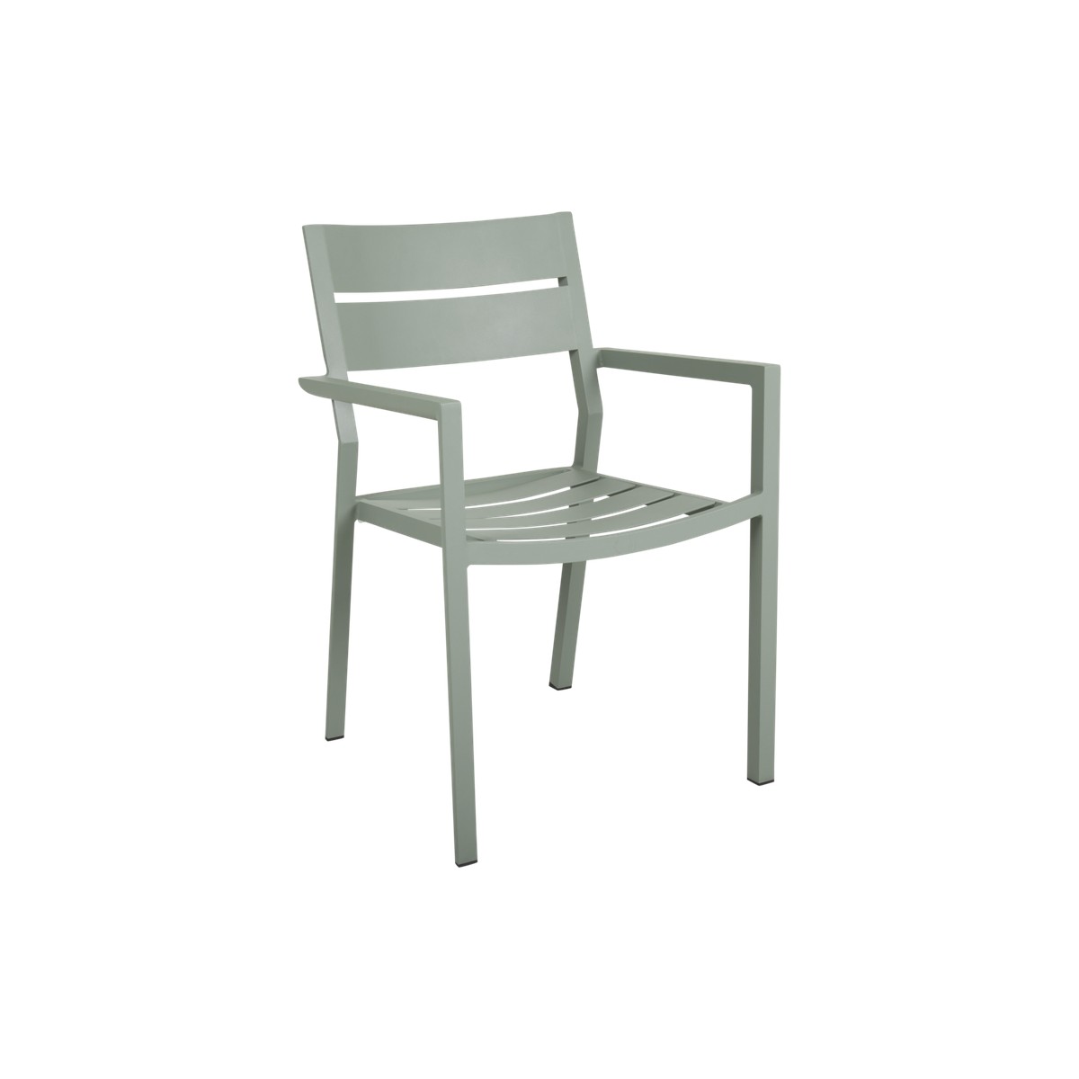 Brafab Delia Fauteuil de repas Delia tout alu Vert kaki 55x55x80cm