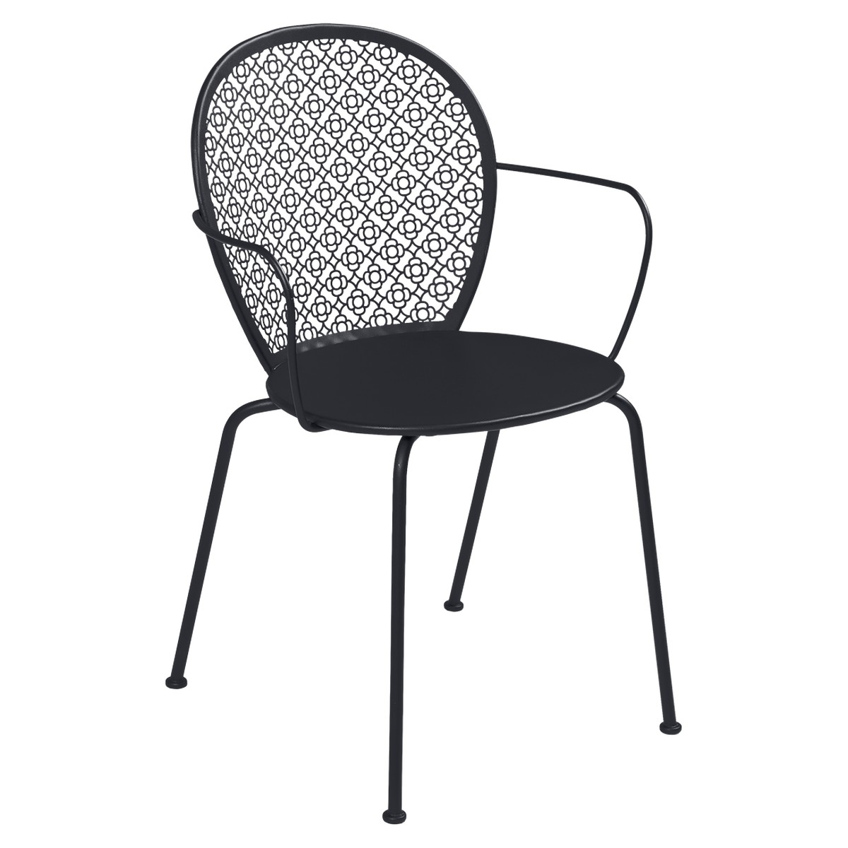 Fermob Lorette Fauteuil de repas Lorette Noir de carbone L 42 x l 58 x H84cm