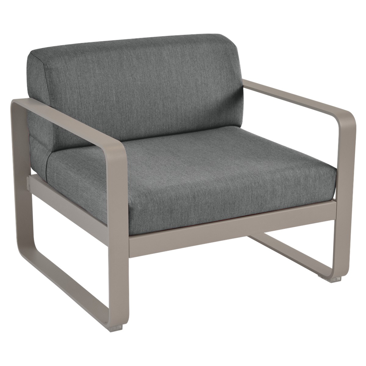 Fermob Bellevie Fauteuil club Bellevie avec Coussin Gris Graphite inclus Beige L 85x l 75x H56cm