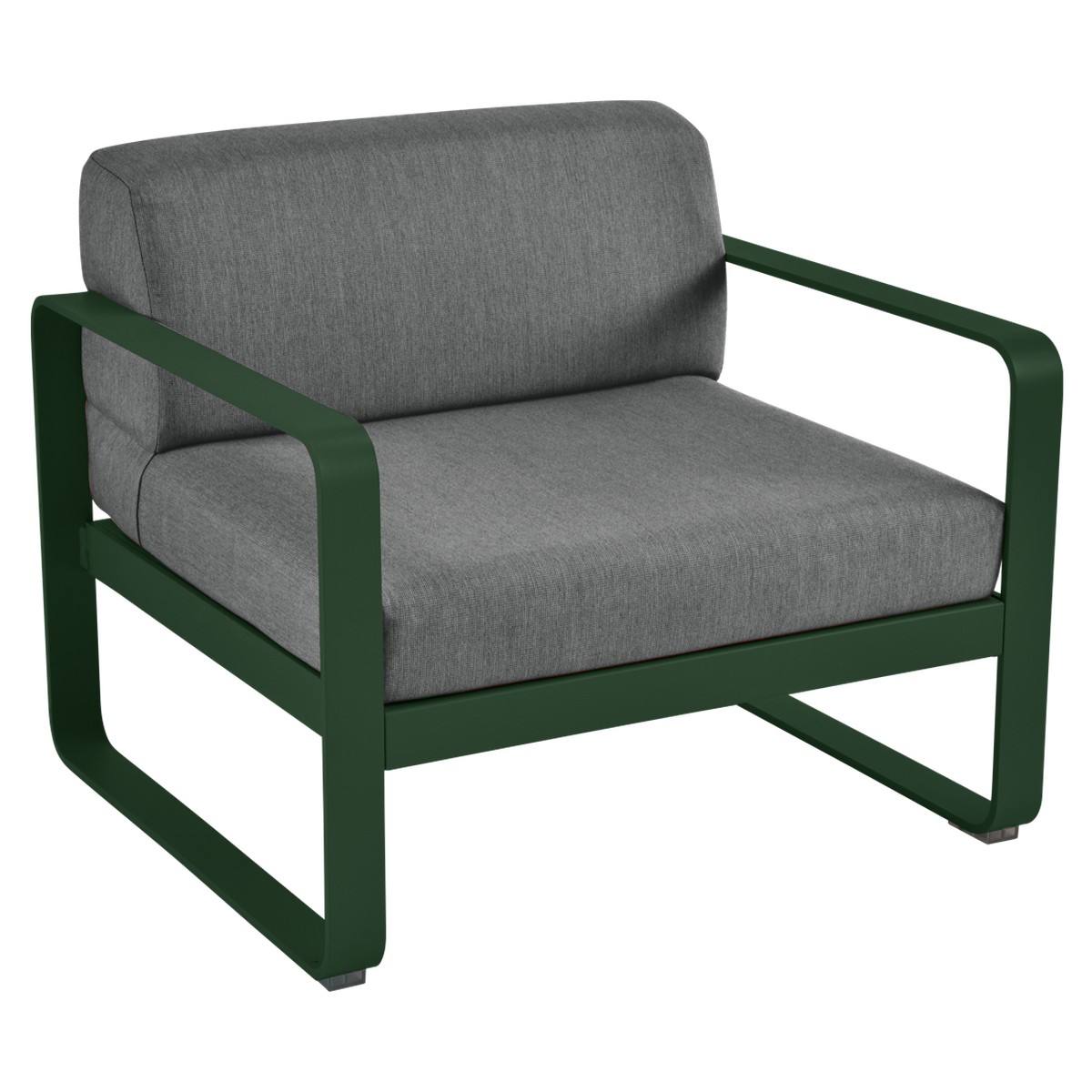 Fermob Bellevie Fauteuil club Bellevie avec Coussin Gris Graphite inclus Vert sapin L 85x l 75x H56cm