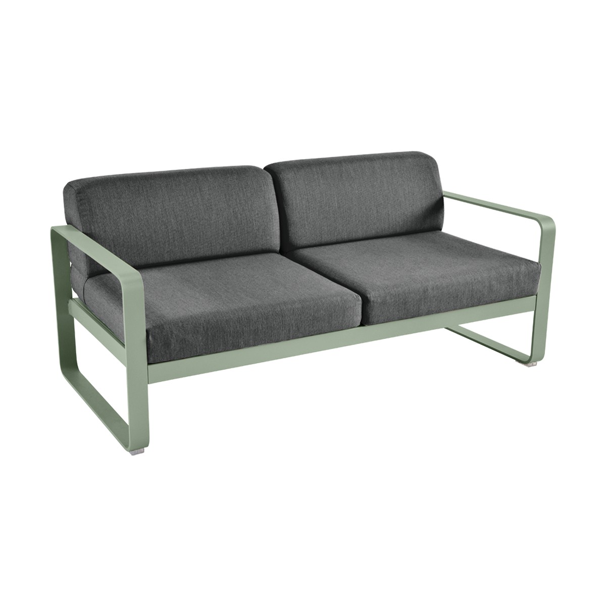 Fermob Bellevie Canapé Bellevie 2 places avec Coussin Gris Graphite inclus Vert pistache L 160x l 75x H56cm