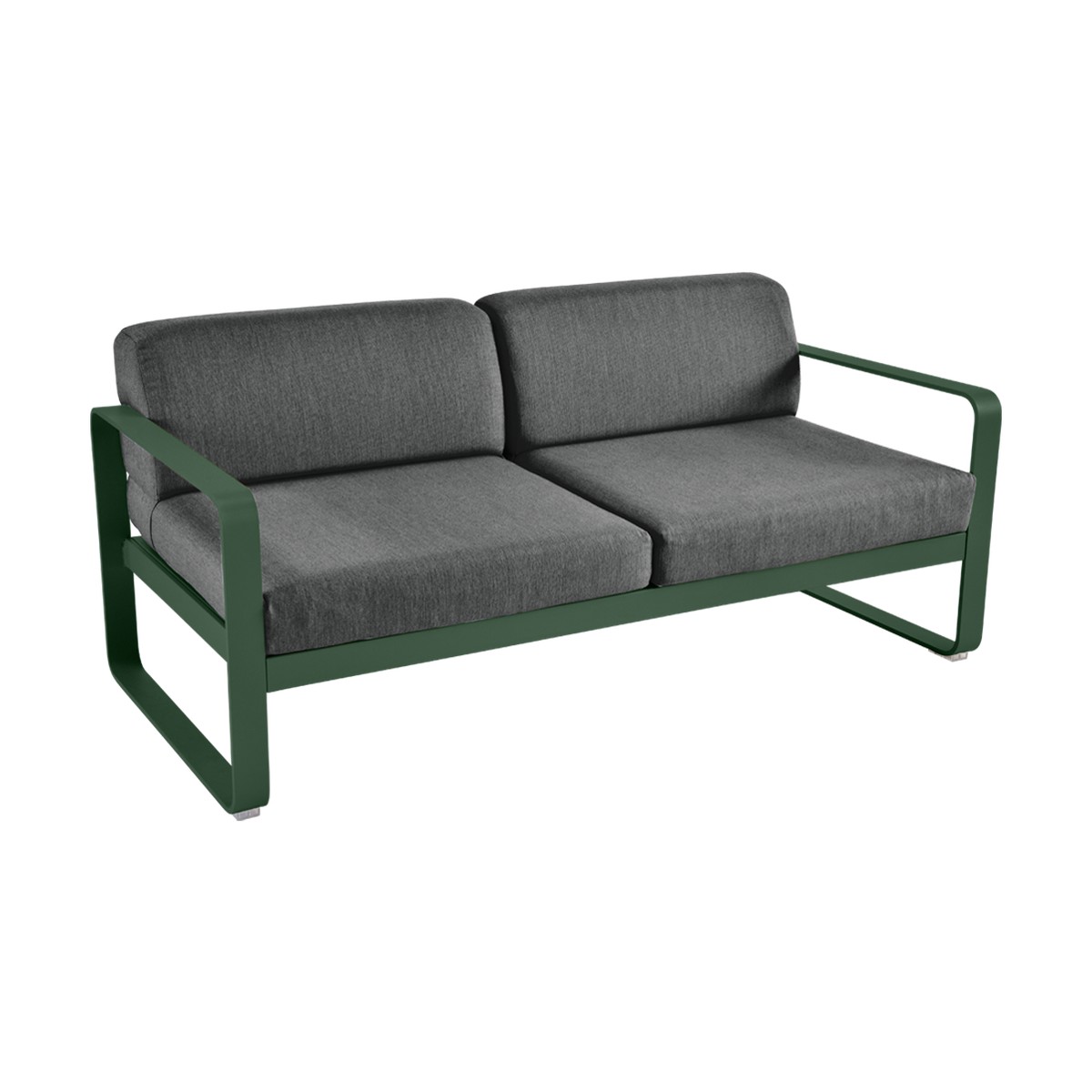 Fermob Bellevie Canapé Bellevie 2 places avec Coussin Gris Graphite inclus Vert sapin L 160x l 75x H56cm