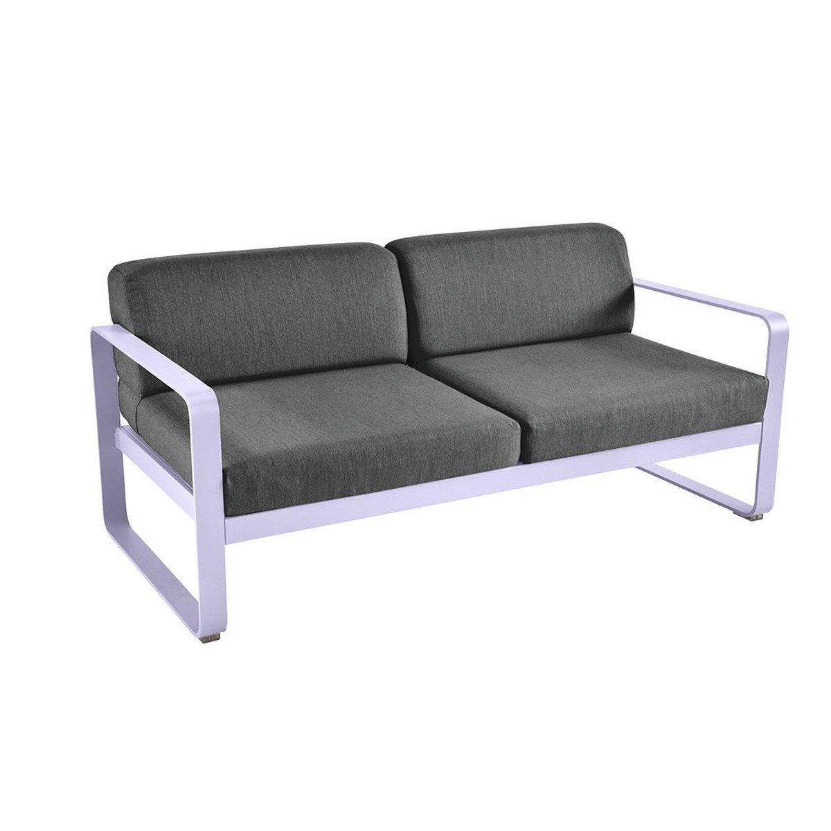 Fermob Bellevie Canapé Bellevie 2 places avec Coussin Gris Graphite inclus Violet lilas L 160x l 75x H56cm