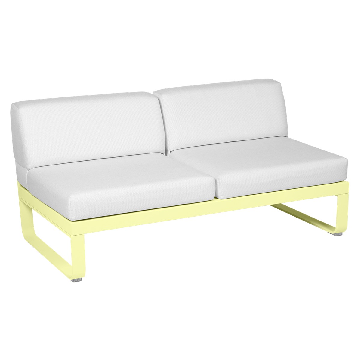 Fermob Bellevie Module central 2 places   bellevie Jaune beurre frais L75xP148xH71cm