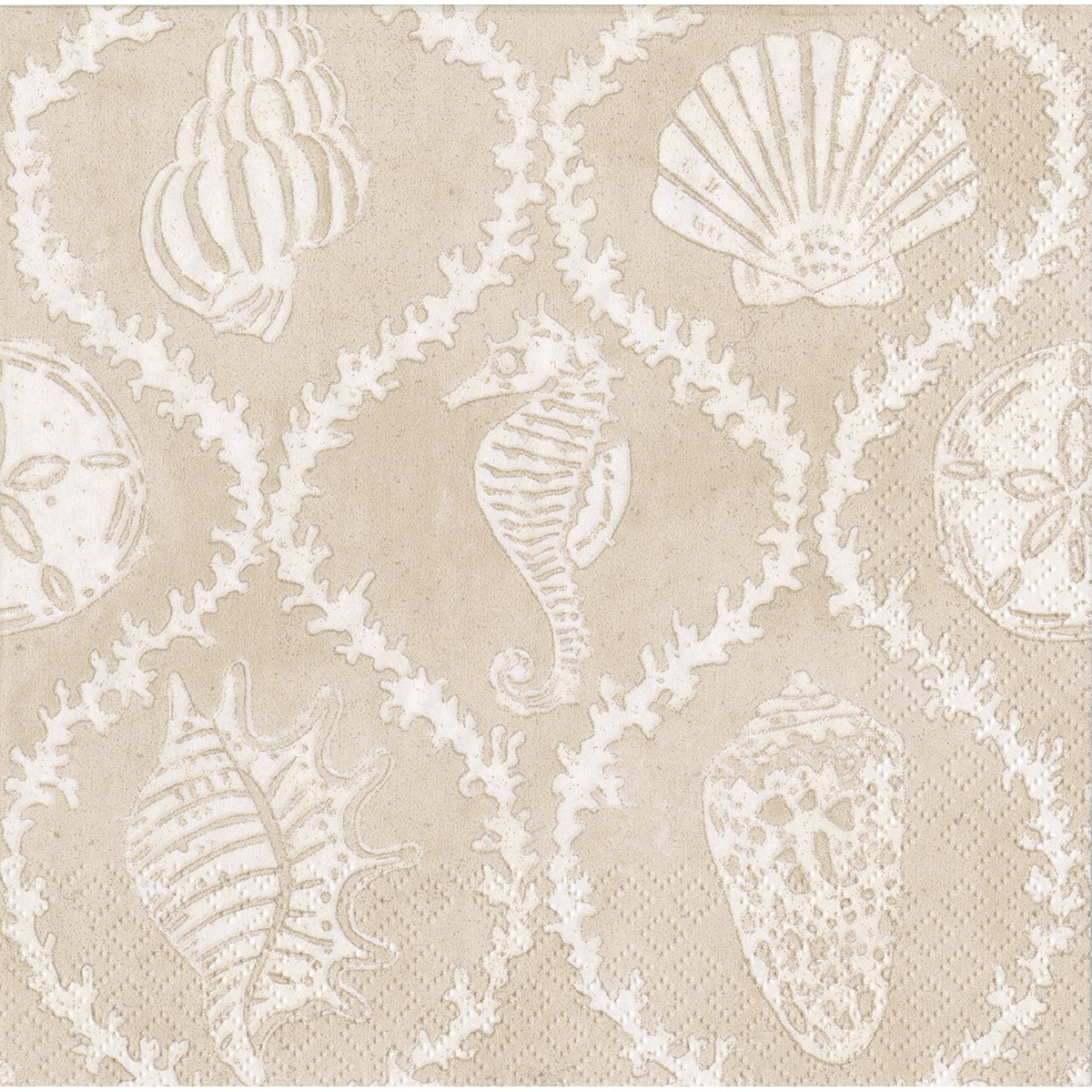 Caspari  Serviette Lunch Seychelles Beige sable 