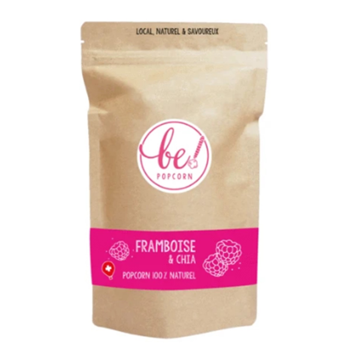 Be! Popcorn  Popcorn framboise & graines de chia  70gr