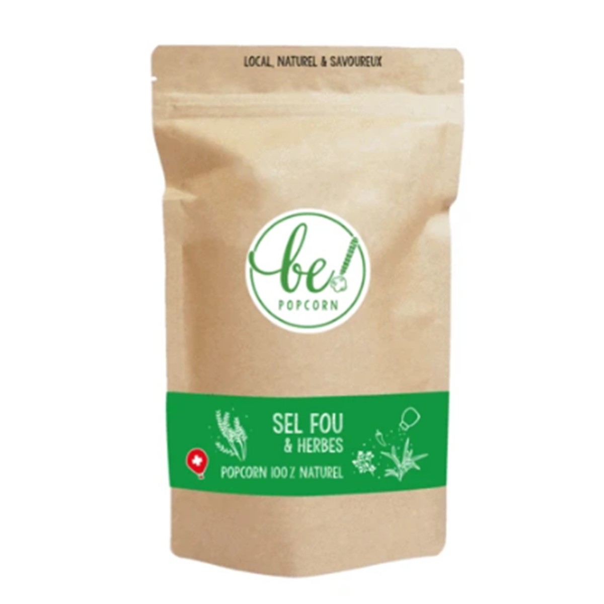 Be! Popcorn  Popcorn au sel fou & herbes  55gr