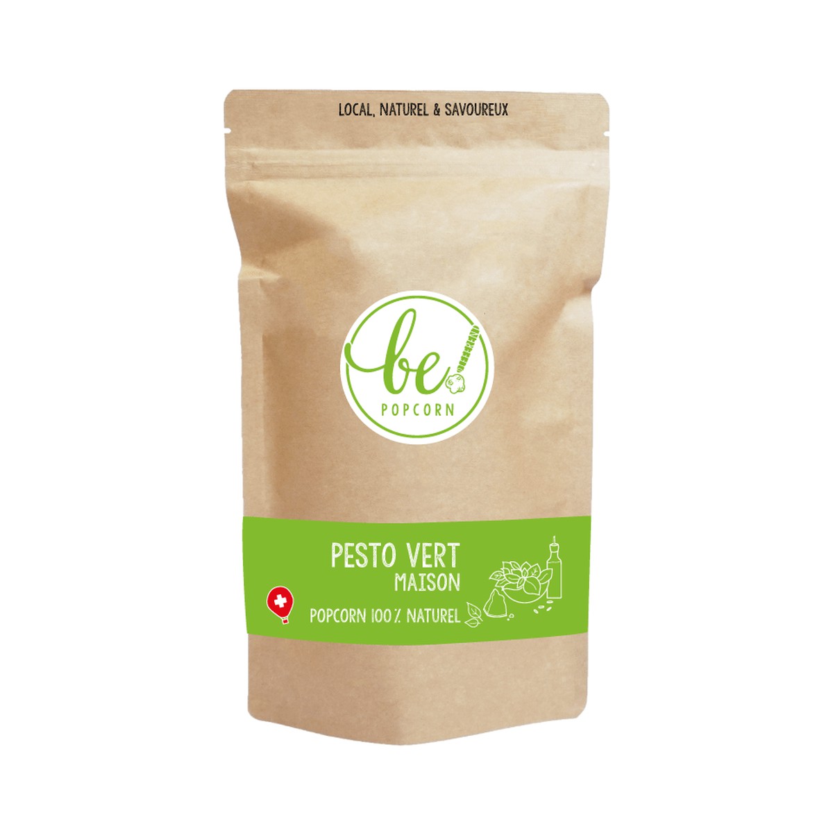 Be! Popcorn  Popcorn au Pesto vert maison  55gr