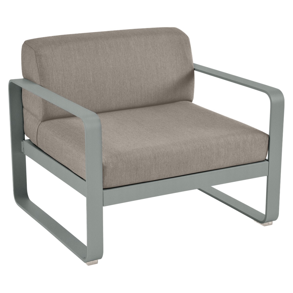 Fermob Bellevie Fauteuil club Bellevie avec Coussin B8 taupe grisé inclus Gris taupe L 85x l 75x H56cm