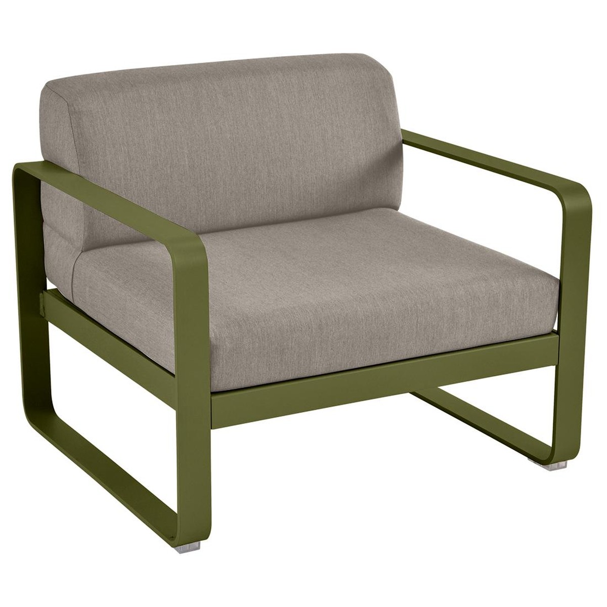 Fermob Bellevie Fauteuil club Bellevie avec Coussin B8 taupe grisé inclus Vert mousse L 85x l 75x H56cm