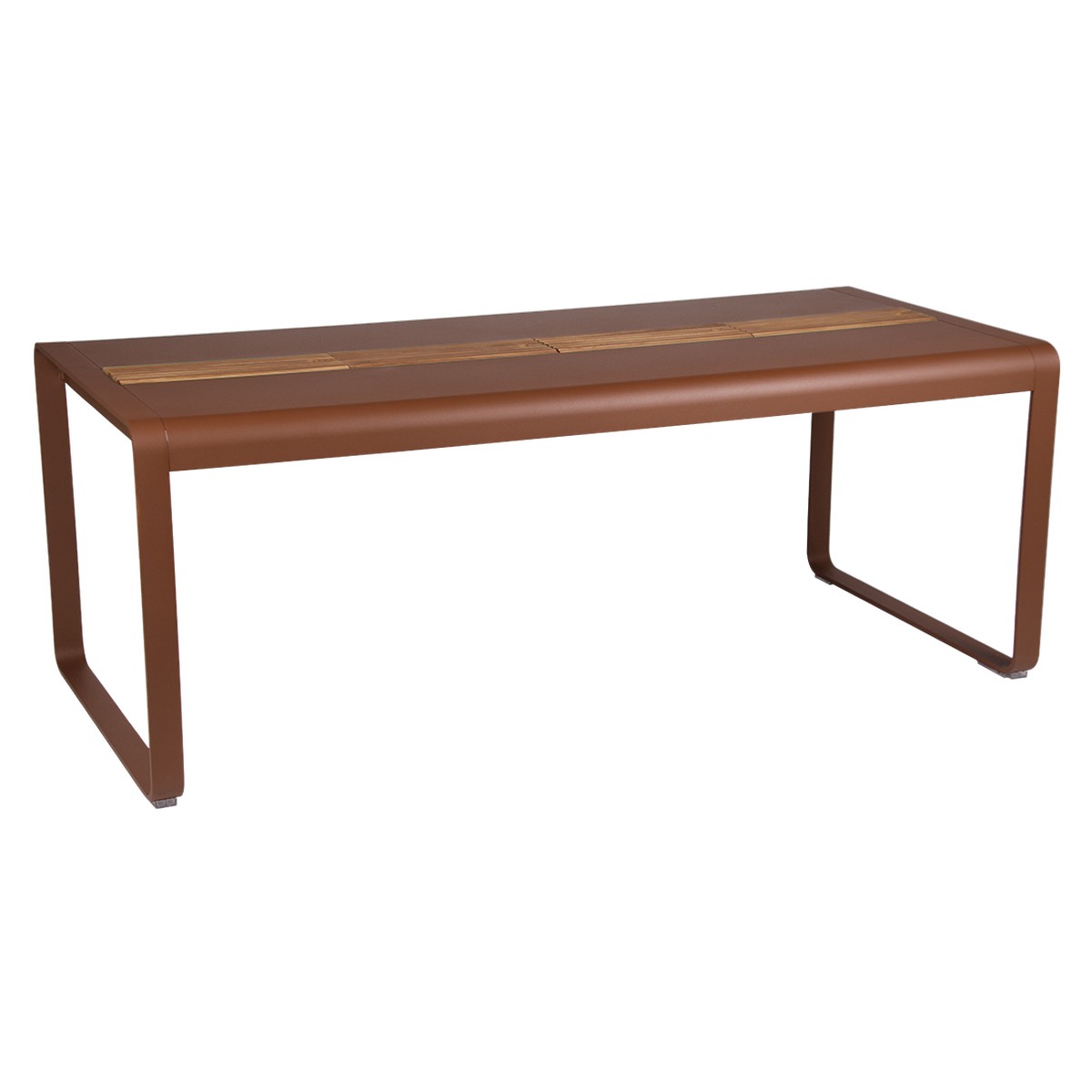 Fermob Bellevie Table Bellevie avec rangement Rouge ocre L 196 x l 90 x H74cm