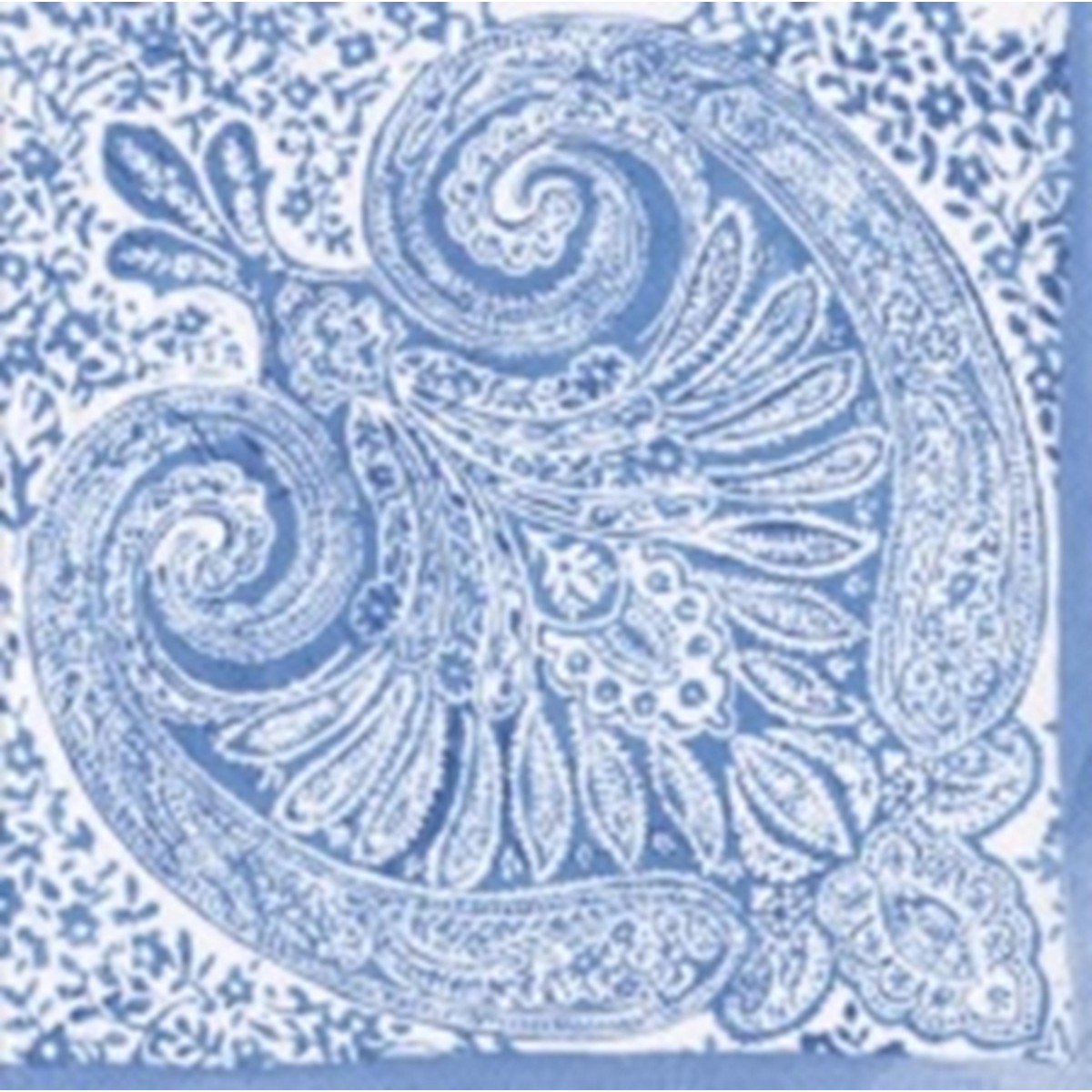 Caspari  Serviette Cocktail Blue Paisley medallion Bleu dragée 25x25cm