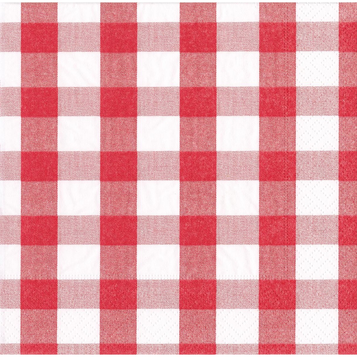 Caspari  Serviette Lunch Red Gingham Rouge cerise 33x33cm