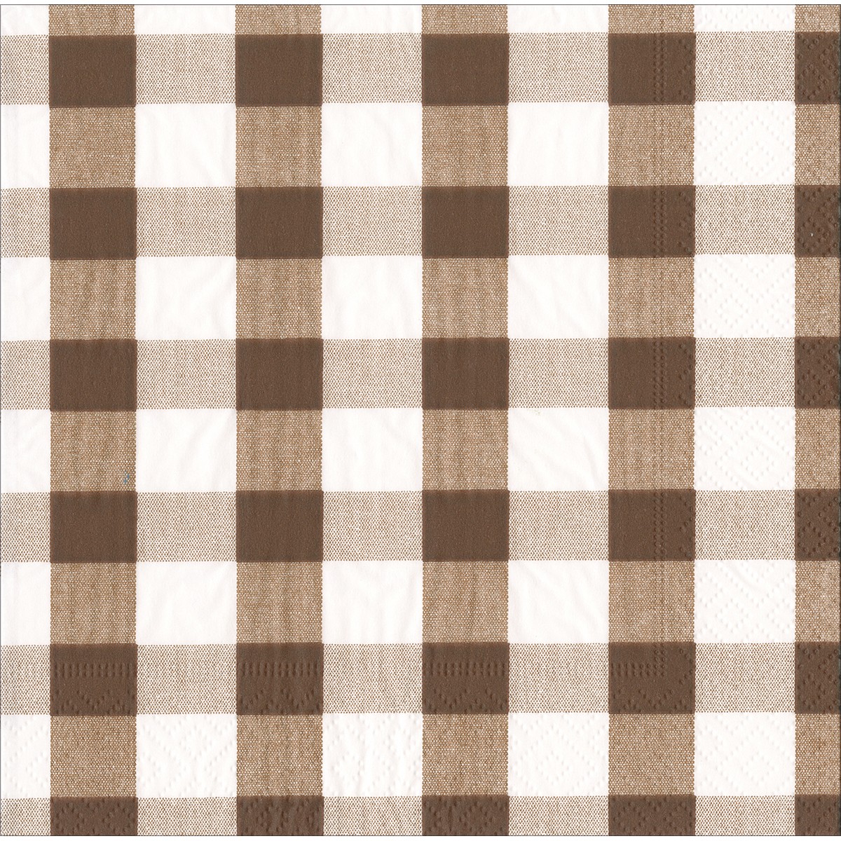 Caspari  Serviettes Lunch Gingham 17074L Brun chocolat 33x33cm