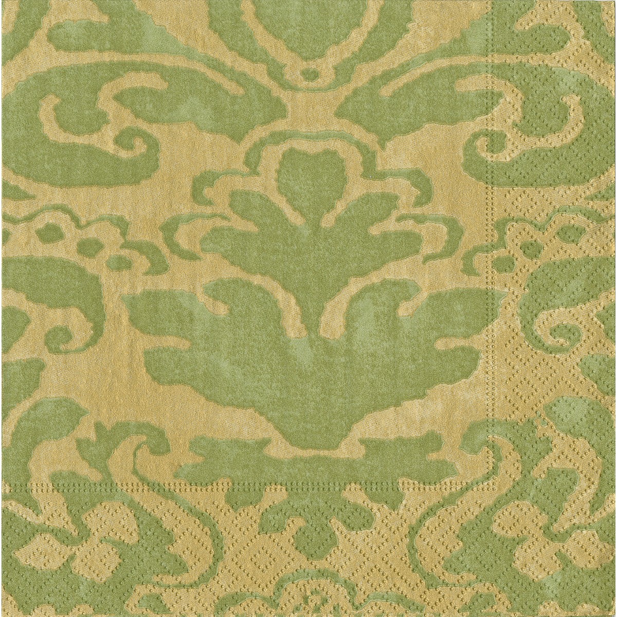 Caspari  Serviettes Cocktail Palazzo 7968C Vert gazon ou herbe 25x25cm