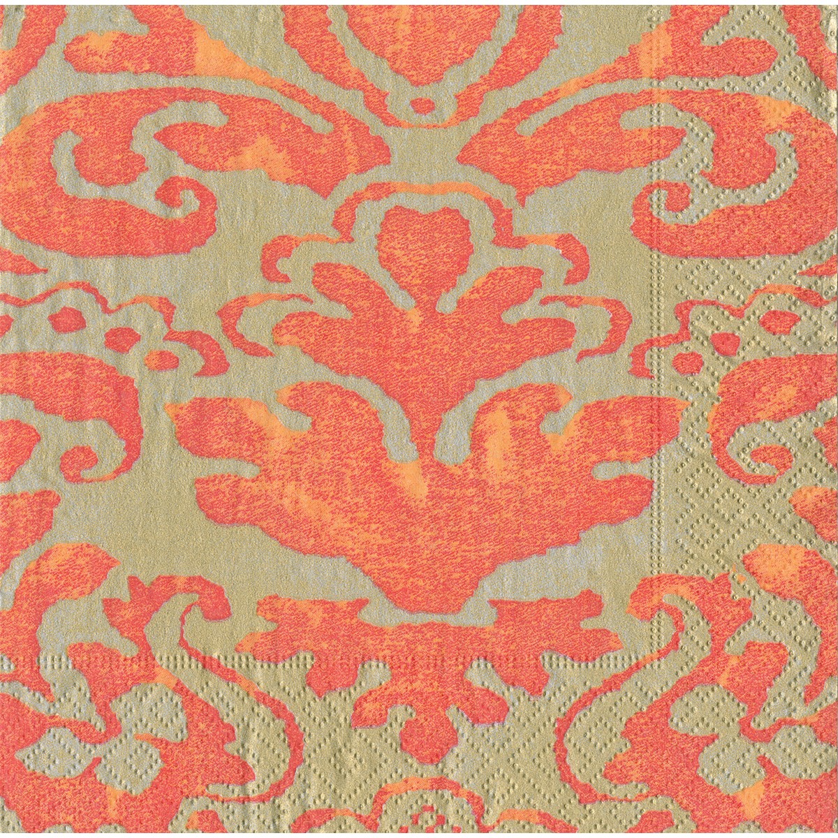 Caspari  Serviettes Lunch Palazzo 7969L Rouge corail 33x33cm