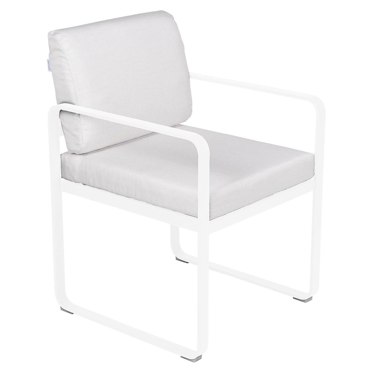 Fermob Luxembourg Fauteuil de repas Bellevie avec coussin Blanc L 57 x l 65 x H88cm