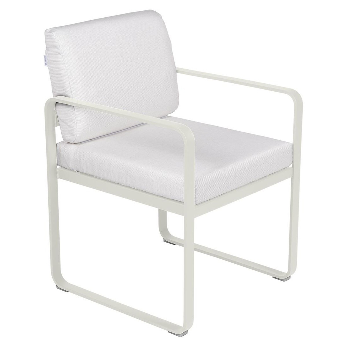 Fermob Luxembourg Fauteuil de repas Bellevie avec coussin Gris perle L 57 x l 65 x H88cm