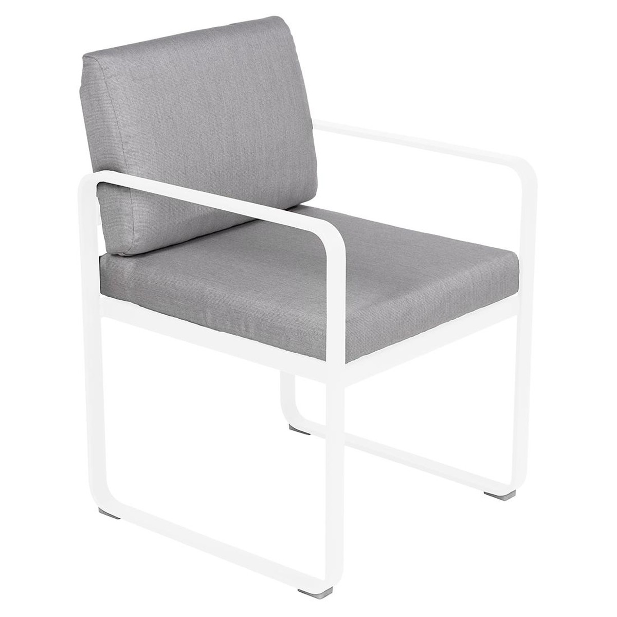 Fermob Luxembourg Fauteuil de repas Bellevie avec coussin Blanc L 57 x l 65 x H88cm