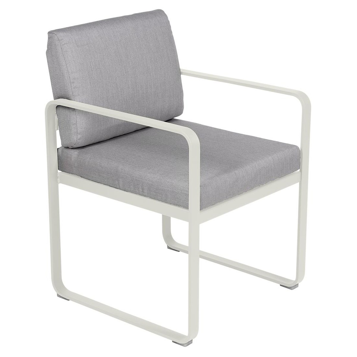 Fermob Luxembourg Fauteuil de repas Bellevie avec coussin Gris perle L 57 x l 65 x H88cm