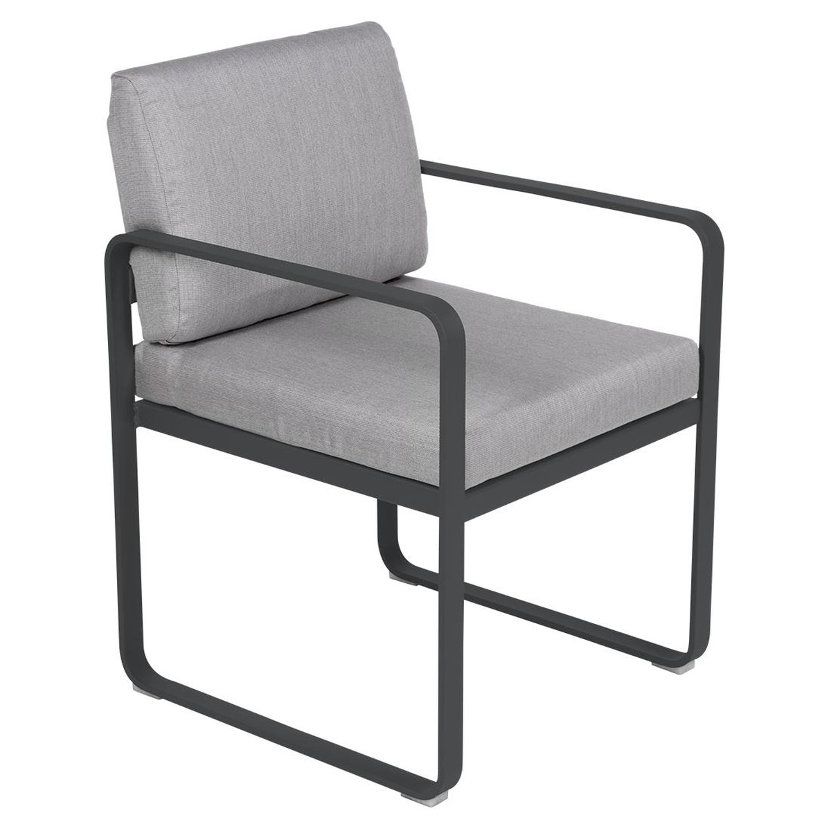 Fermob Luxembourg Fauteuil de repas Bellevie avec coussin Noir de carbone L 57 x l 65 x H88cm