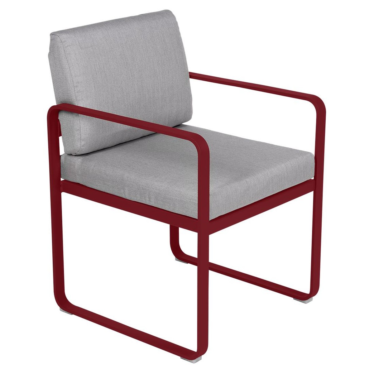 Fermob Luxembourg Fauteuil de repas Bellevie avec coussin Rouge groseille L 57 x l 65 x H88cm