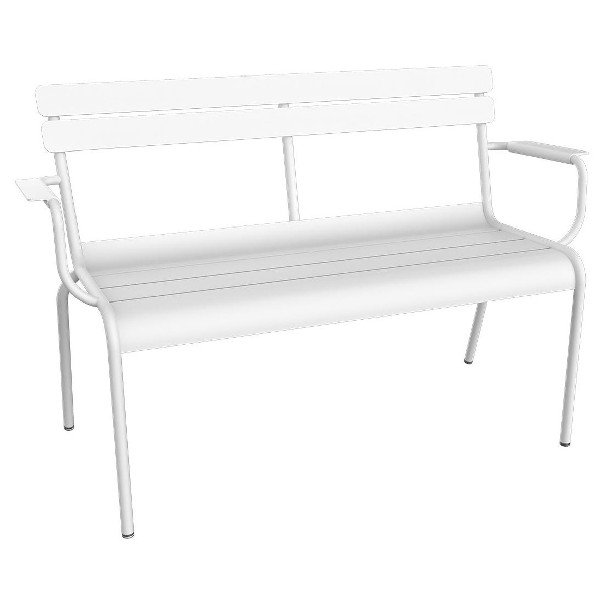 Fermob Luxembourg Banc de jardin 2 places Blanc L 131 x l 55.5 x H86cm