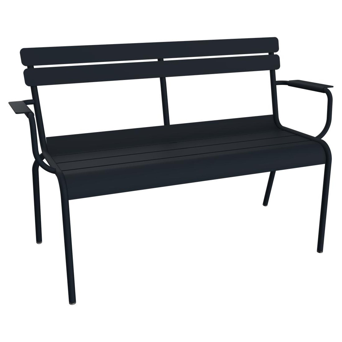 Fermob Luxembourg Banc de jardin 2 places Bleu aigue-marine L 131 x l 55.5 x H86cm